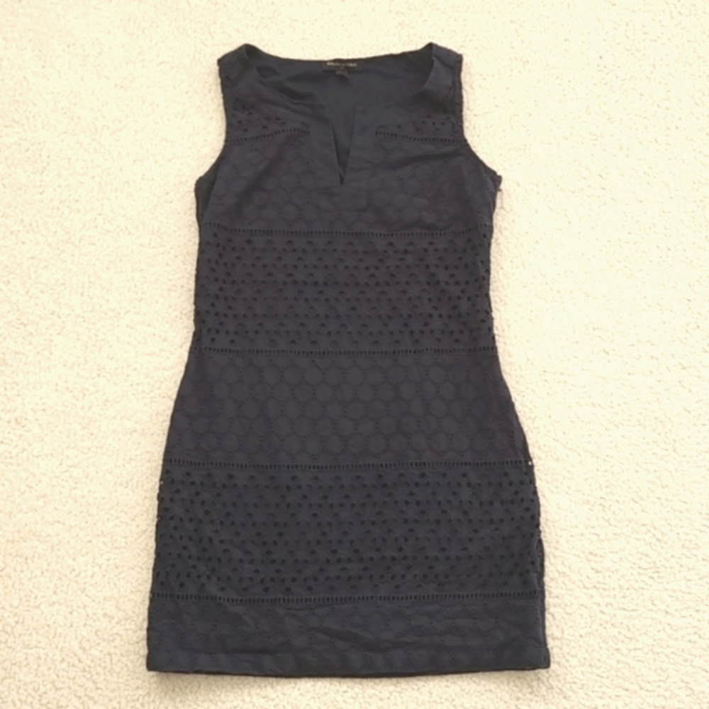 Banana Republic Navy Eyelet Shift Dress